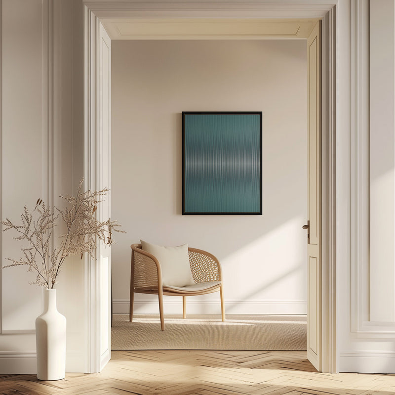 "Euphoria - Green and White" Framed Canvas Wall Art by Alma Studio