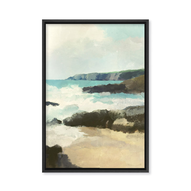 "Rocky Beach" Framed Canvas Wall Art