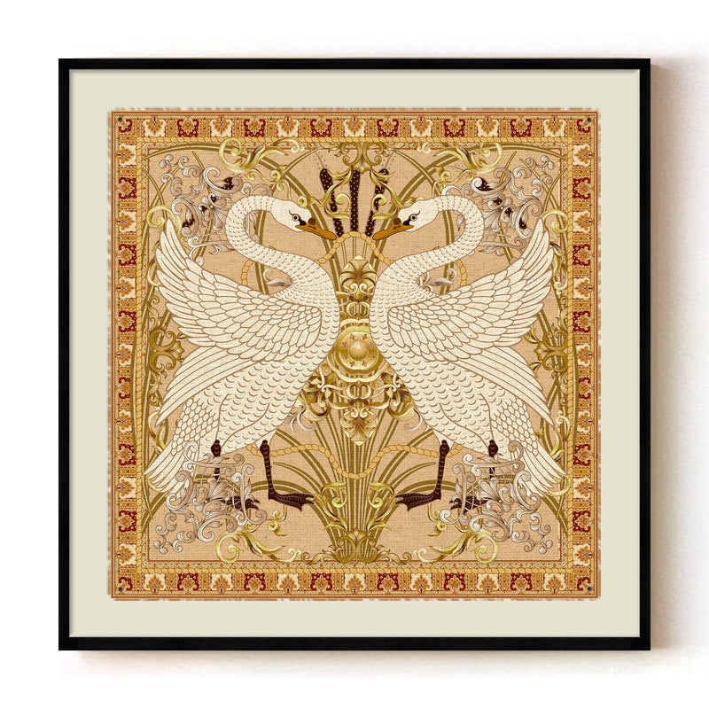 "Swan Allegory" Framed Canvas Wall Art by ChiChi Décor