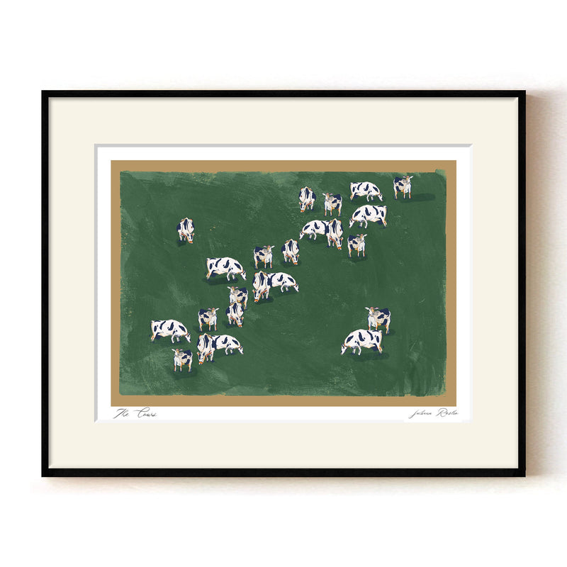 "The Cows" Framed Matted Print Wall Art by ChiChi Décor