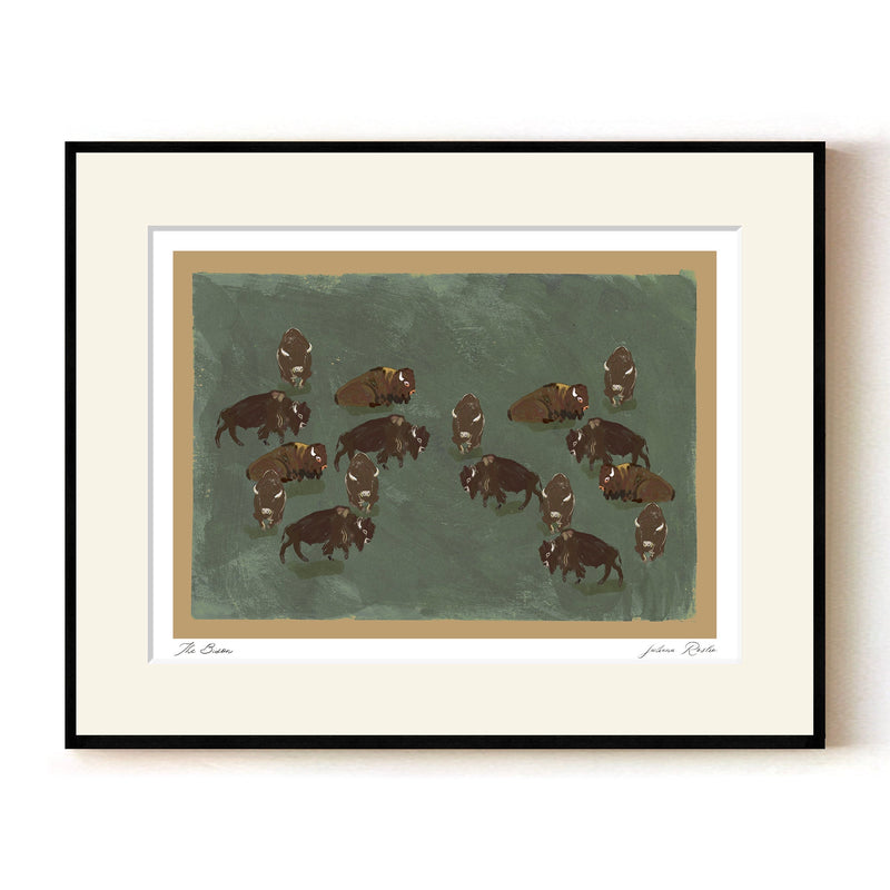 "The Bison" Framed Matted Print Wall Art by ChiChi Décor