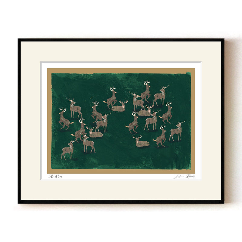 "The Deer" Framed Matted Print Wall Art by ChiChi Décor