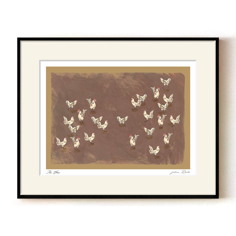 "The Hens" Framed Matted Print Wall Art by ChiChi Décor