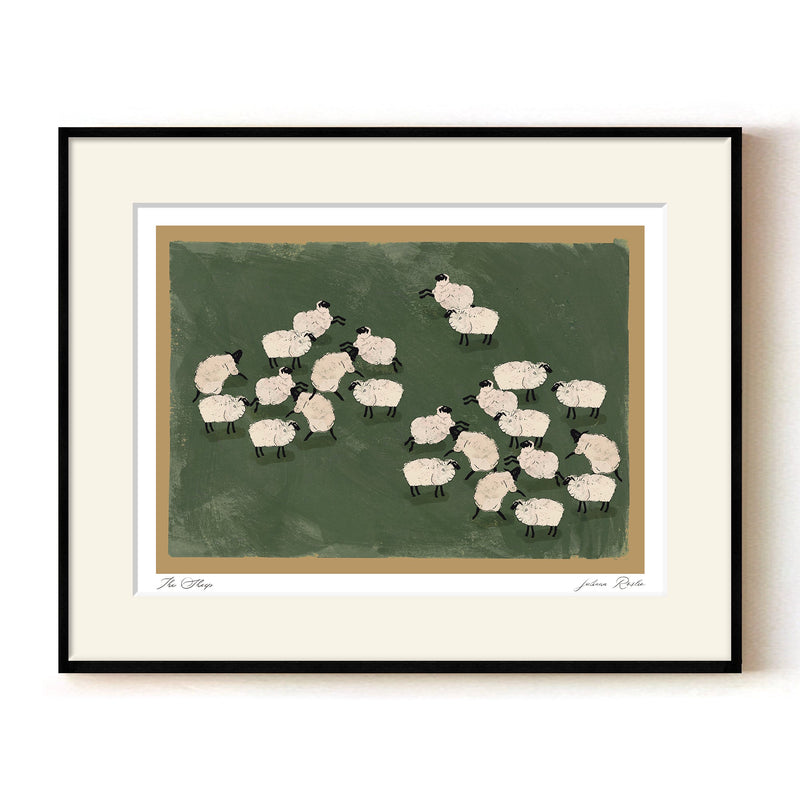 "The Sheep" Framed Matted Print Wall Art by ChiChi Décor