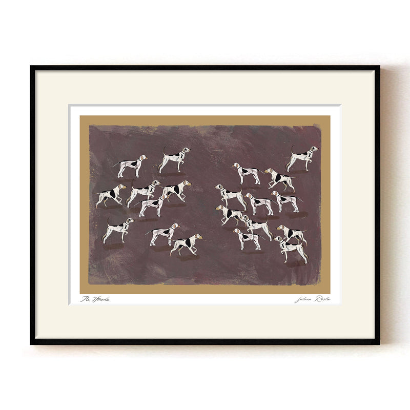 "The Hounds" Framed Matted Print Wall Art by ChiChi Décor