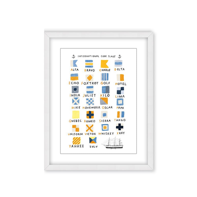 "Nautical Flags" Framed Matted Print Wall Art