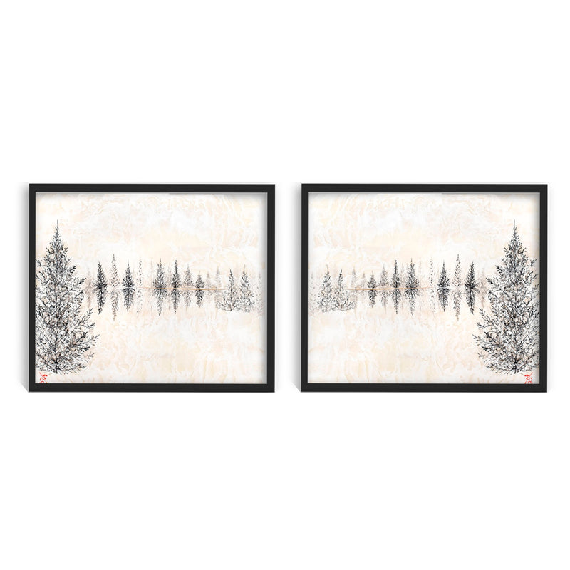 "Monoscape V-II" Set Canvas Wall Art By Karen Biery