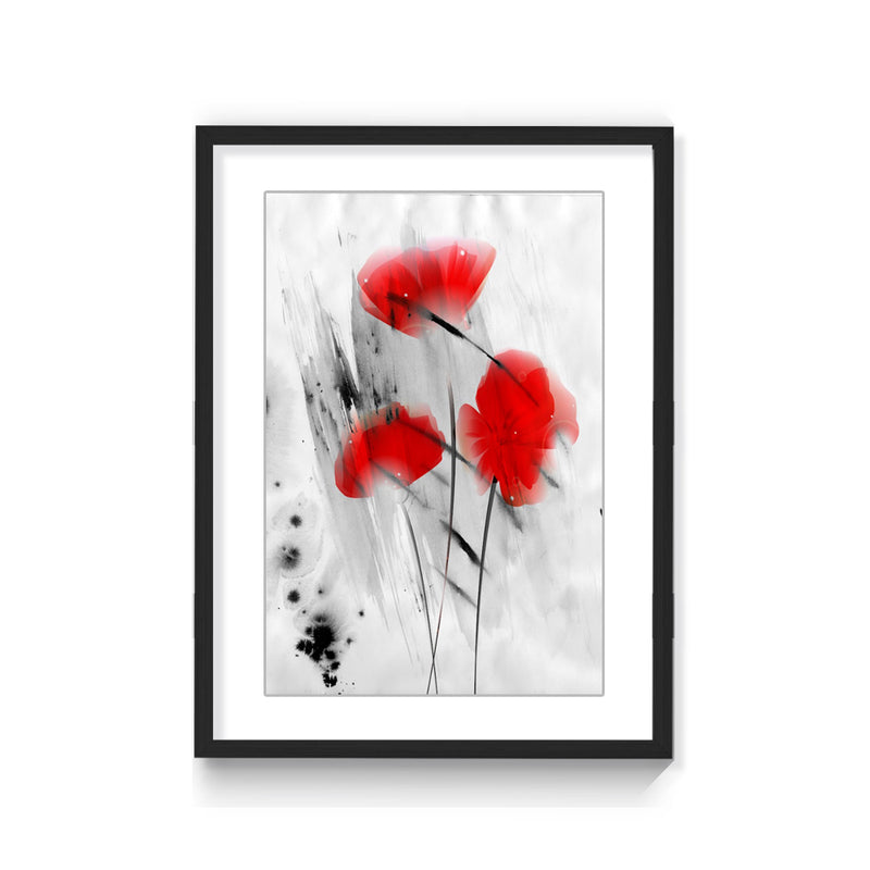 "Painted Petals III" Framed Matted Print Wall Art