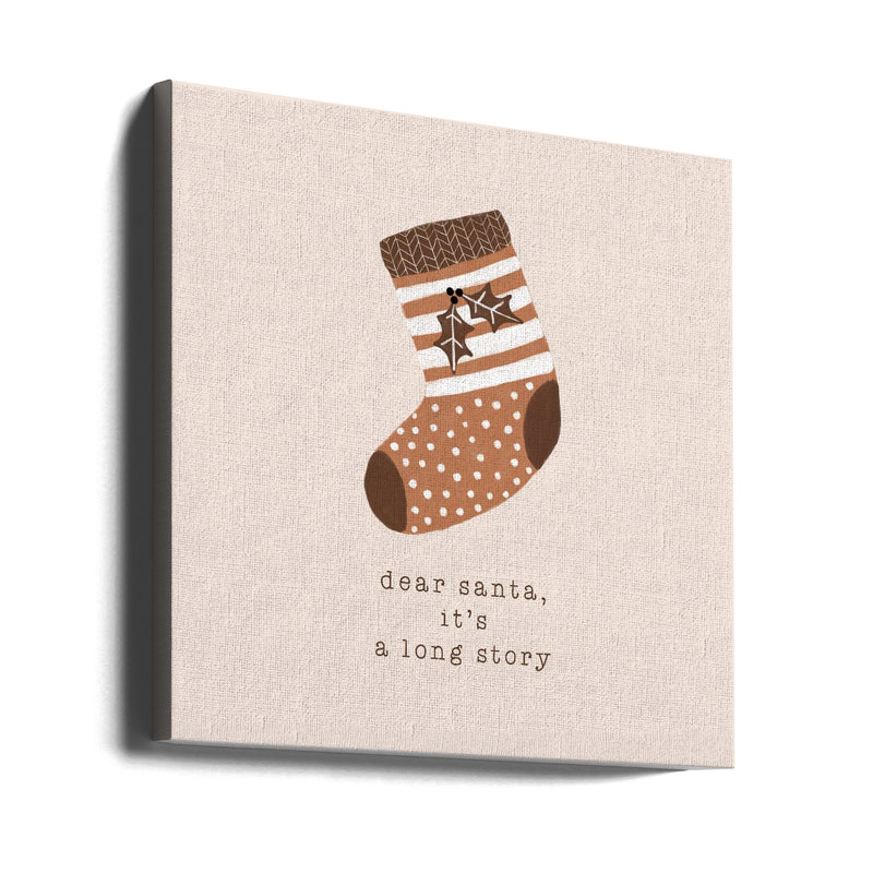 "Dear Santa It's a Long Story" Wrapped Canvas Wall Art
