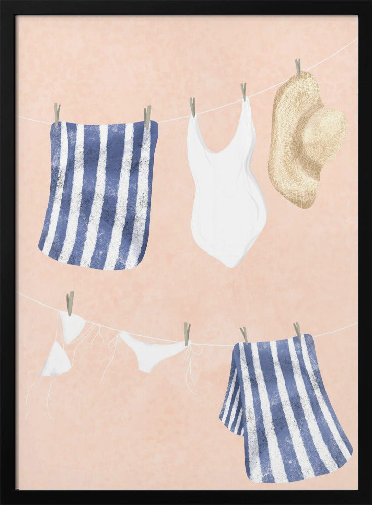 "After the swim" Framed Textured Wall Art