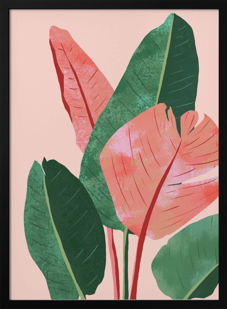 "Blush Tropical" Framed Textured Wall Art