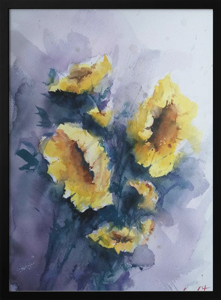 "sunflowers" Framed Textured Wall Art