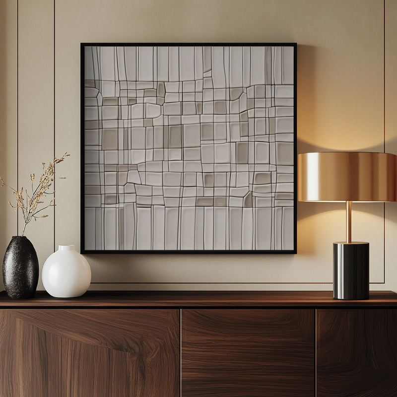"Tiles nAo1" Framed Canvas Wall Art by Alma Studio