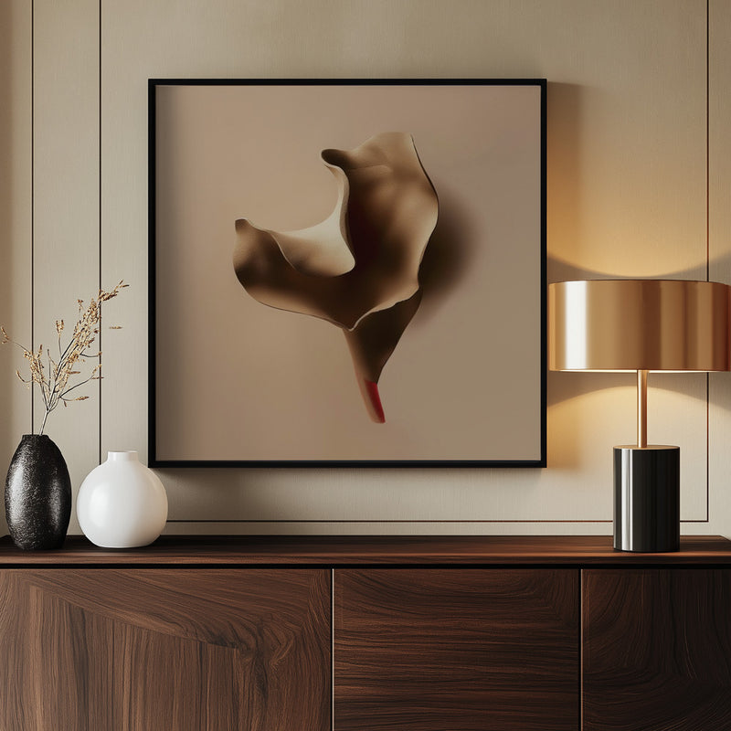 "Metallic flora nAo2" Framed Canvas Wall Art by Alma Studio