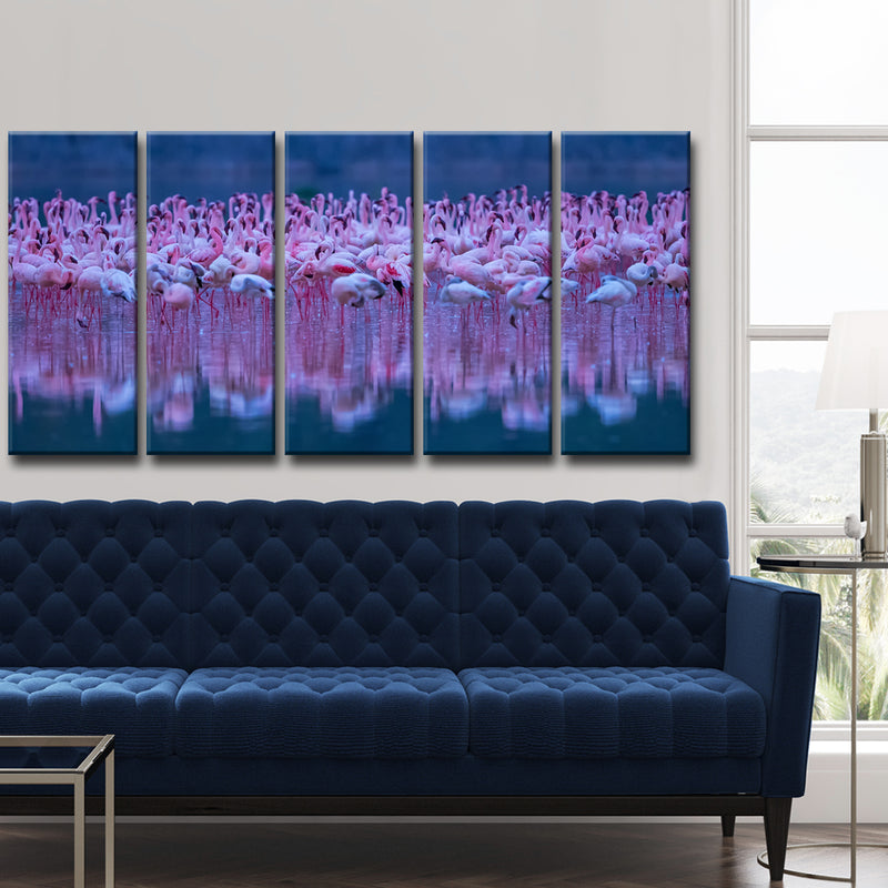 Flamingos' 5 Piece Wrapped Canvas Wall Art Set