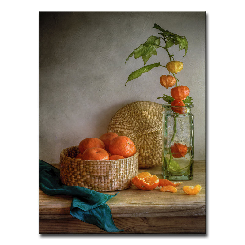 Still Life with Clementines' Wrapped Canvas Wall Art