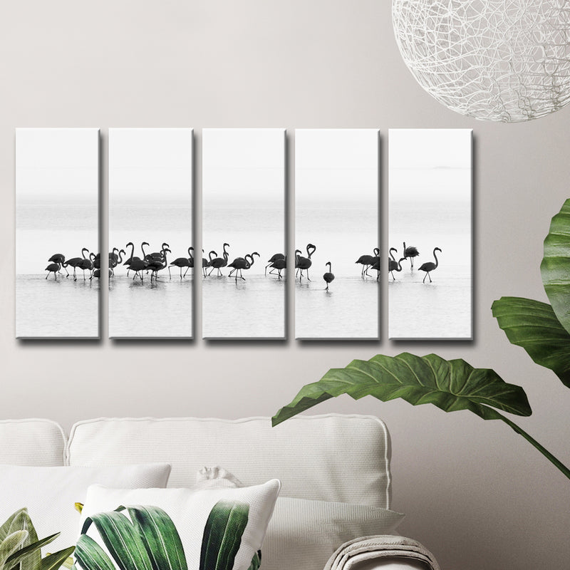 Flamingos' 5 Piece Wrapped Canvas Wall Art Set