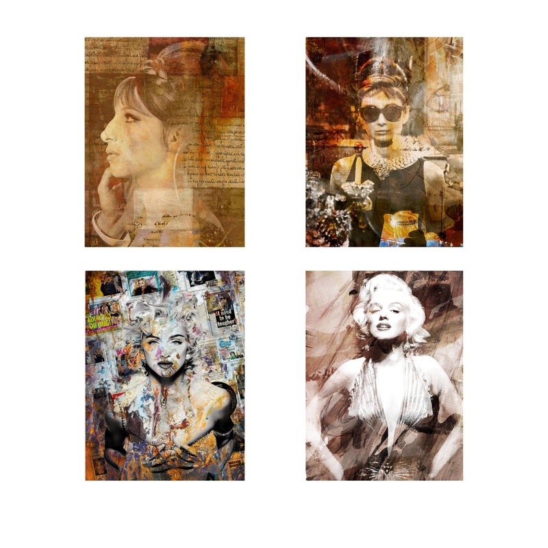 'Divas' 4-Piece Wrapped Canvas Wall Art Set