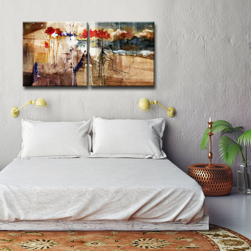 Floral' 2 Piece Wrapped Canvas Wall Art Set