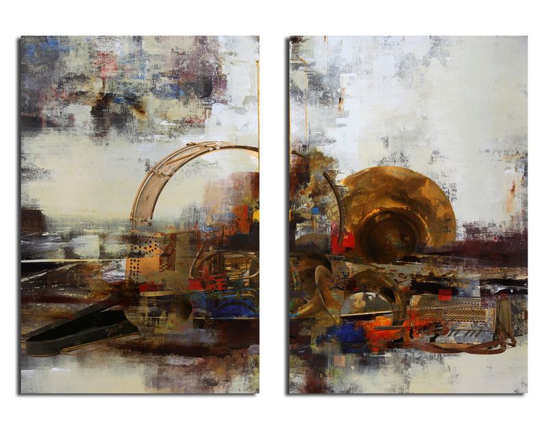 Muzik XIX' 2 Piece Wrapped Canvas Wall Art