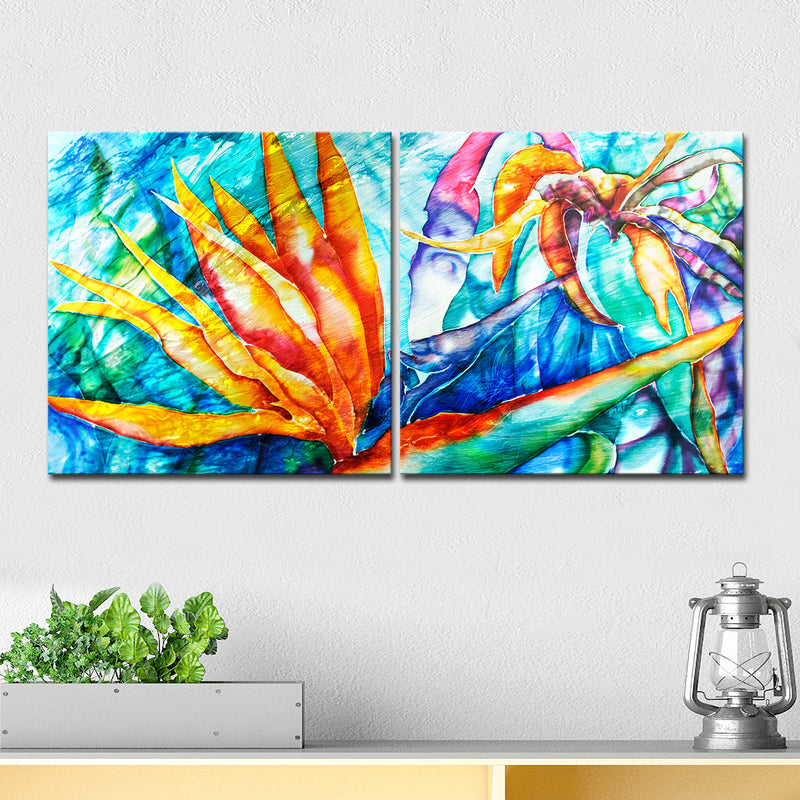 'Tropical Birds of Paradise' 2-Piece Wrapped Canvas Wall Art Set