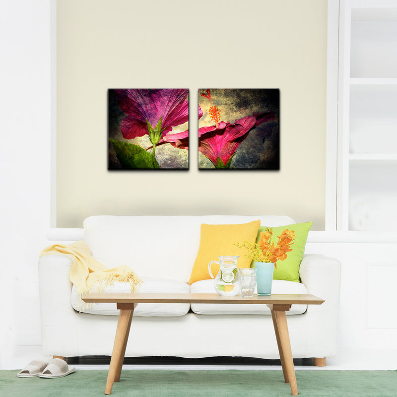 'Hibiscus' 2-Piece Wrapped Canvas Wall Art Set