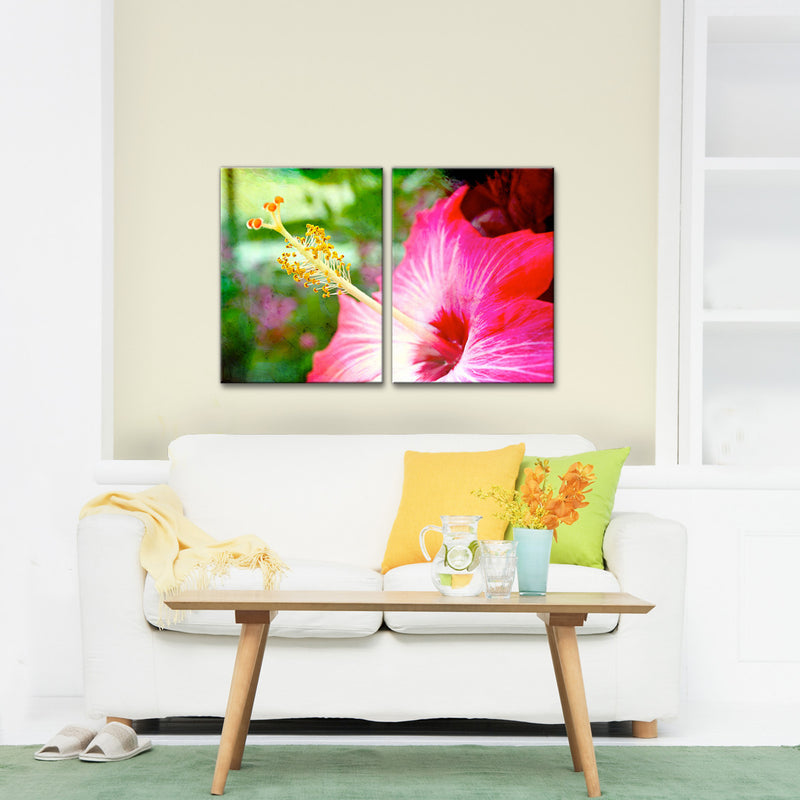 'Tropical Hibiscus' 2-Piece Wrapped Canvas Wall Art Set