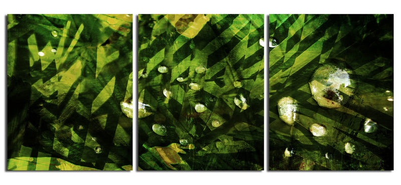 Abstract in Green' 3 Piece Wrapped Canvas Wall Art Set