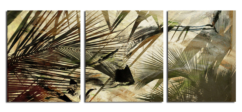 Abstract Palms' 3 Piece Wrapped Canvas Wall Art Set