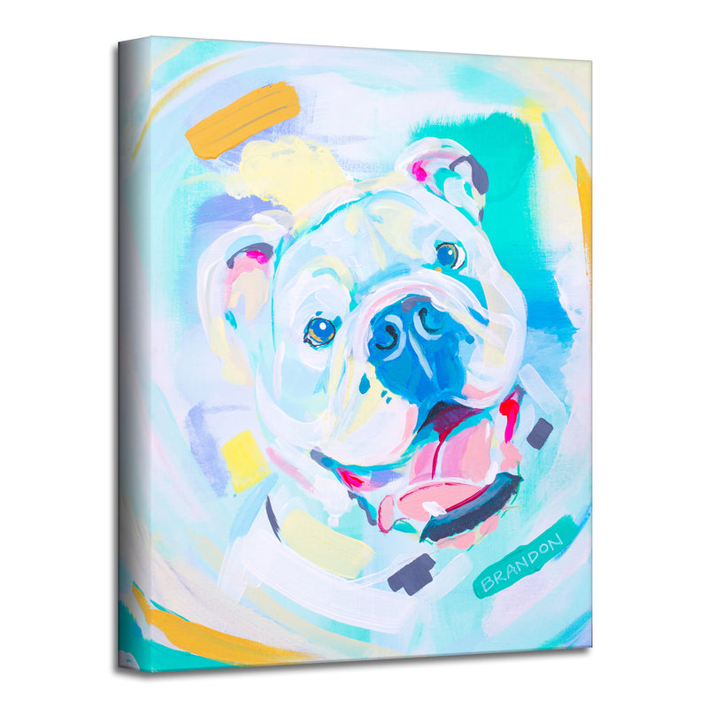Colorburst Bulldog' Wrapped Canvas Wall Art