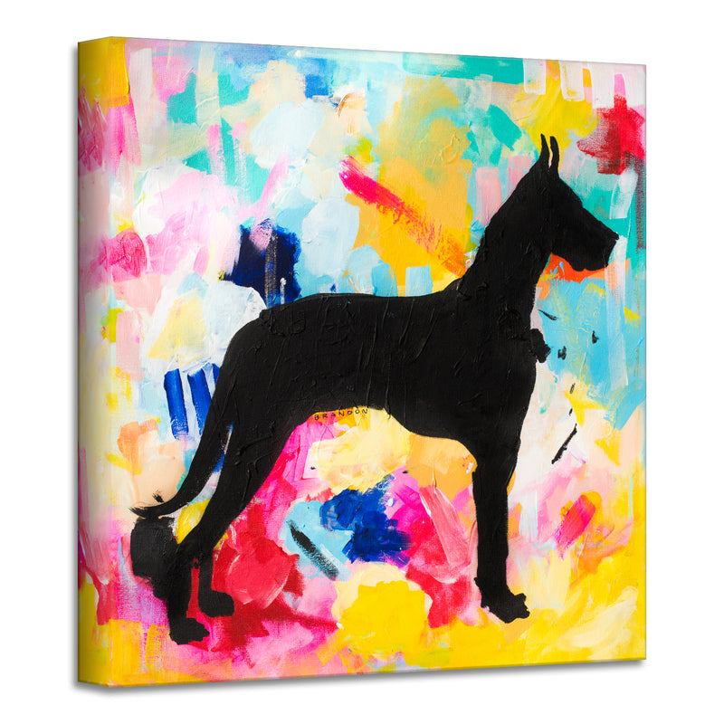 Colorburst Great Dane' Wrapped Canvas Wall Art