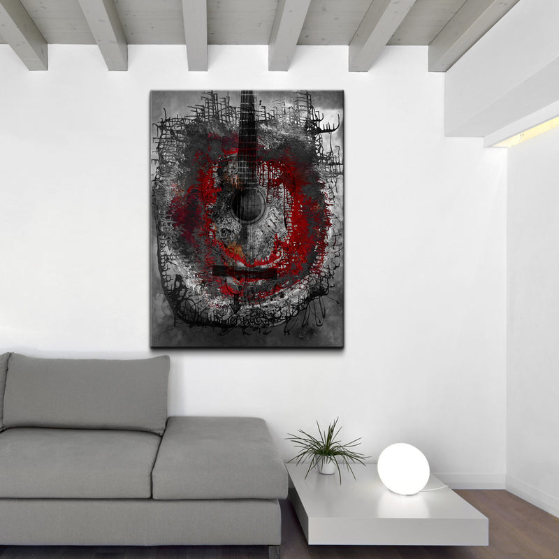 Acoustic Guitar' Wrapped Canvas Wall Art - Ready2HangArt