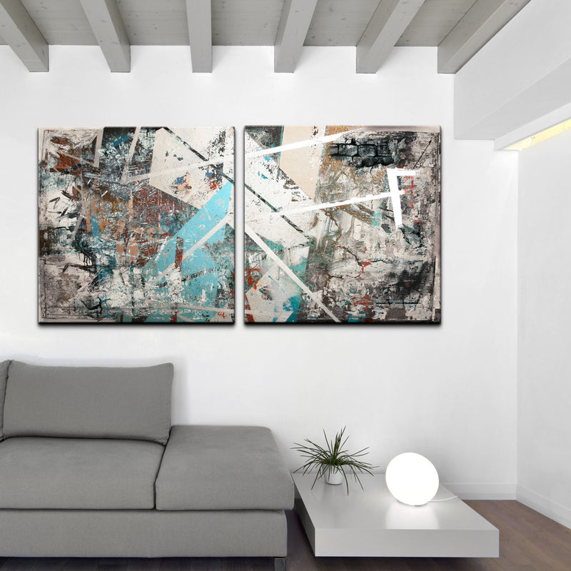 Abstract' 2 Piece Wrapped Canvas Wall Art