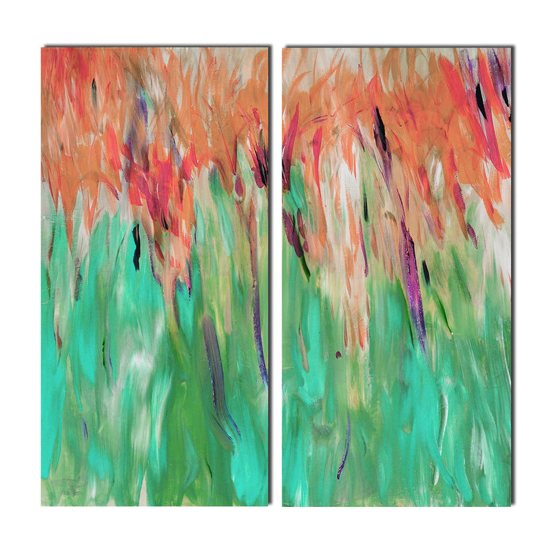 Abstract Landscape' 2 Piece Wrapped Canvas Wall Art Set