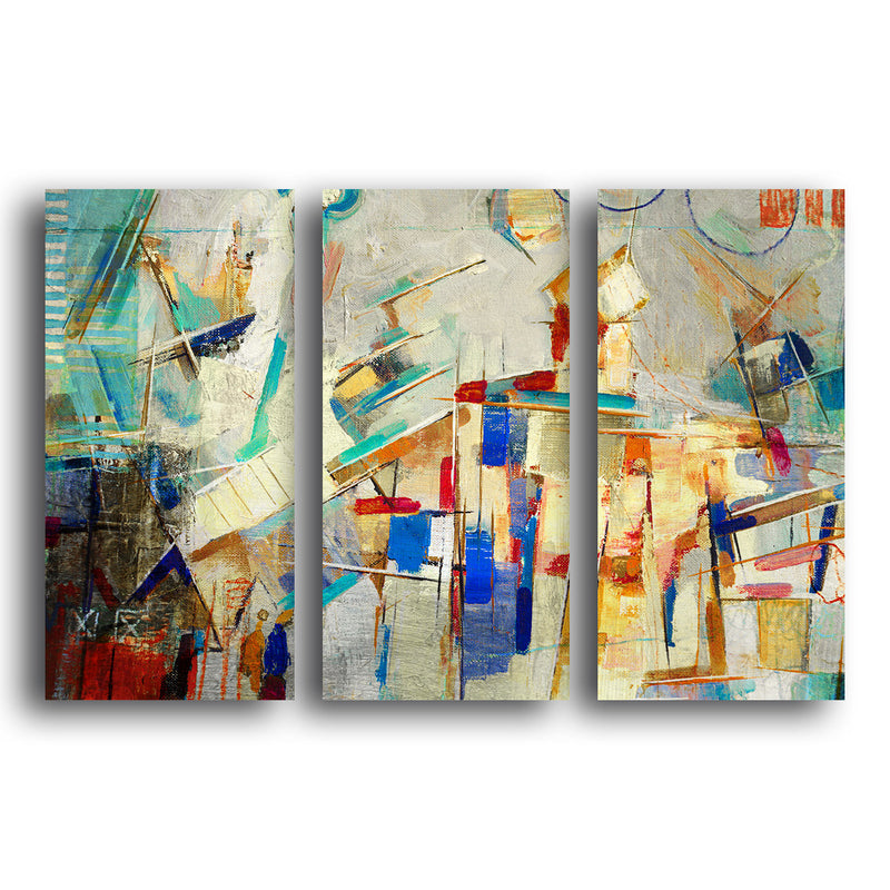 Bueno Exchange XXV' 3 Piece Wrapped Canvas Wall Art Set - Ready2HangArt