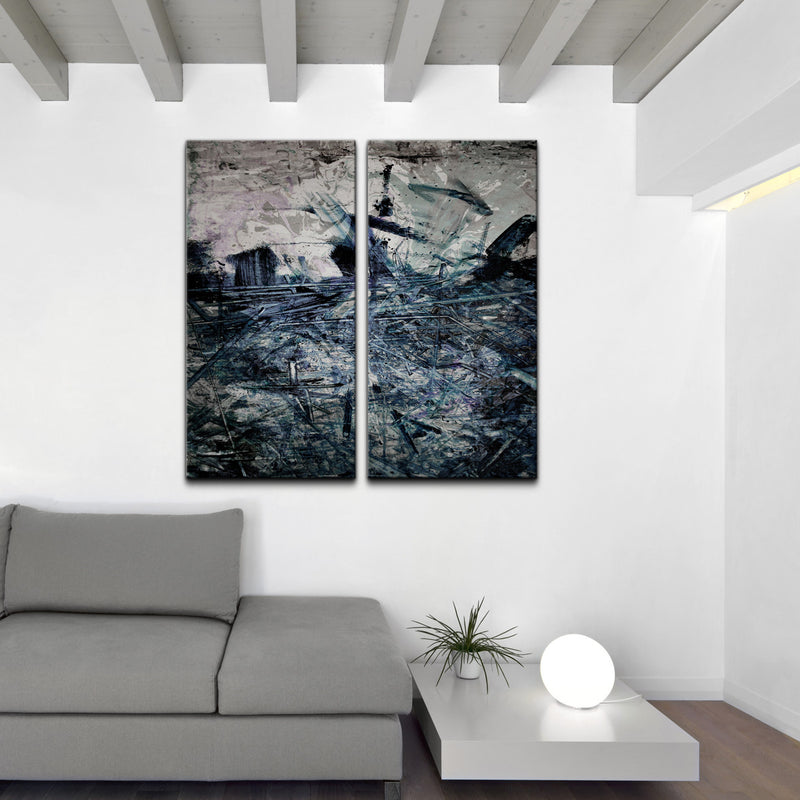 Abstract' 2 Piece Wrapped Canvas Wall Art
