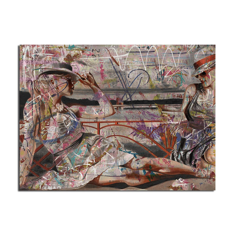 Lounging Ladies' Wrapped Canvas Wall Art