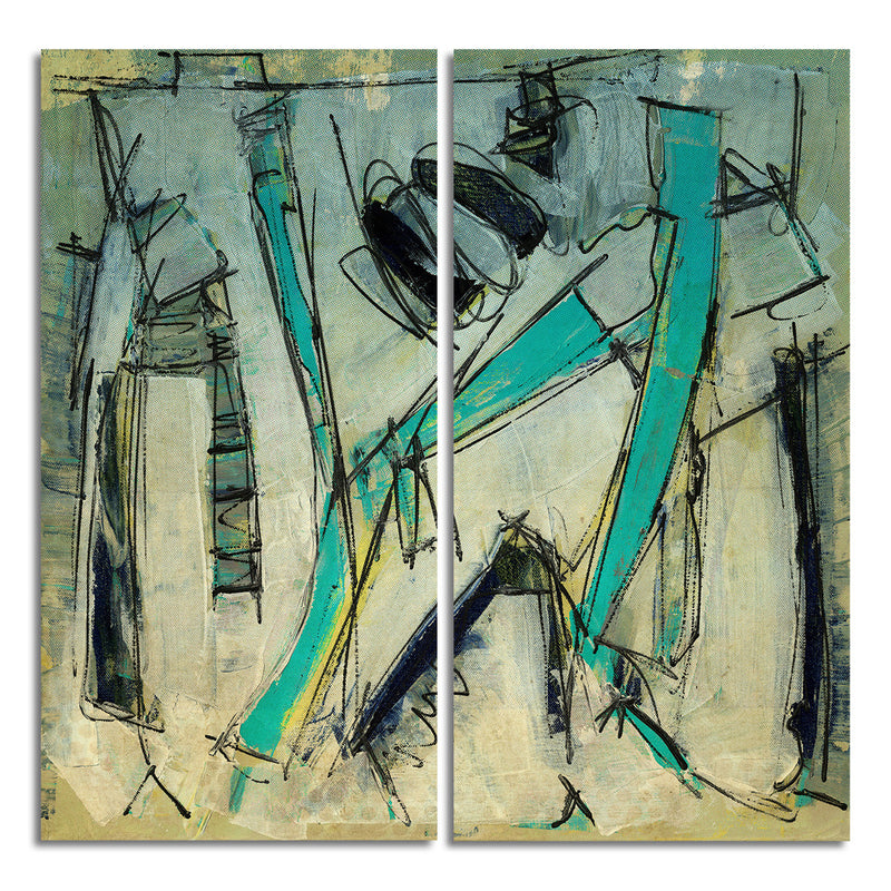 Bueno Exchange XXXVI' 2 Piece Wrapped Canvas Wall Art Set - Ready2HangArt