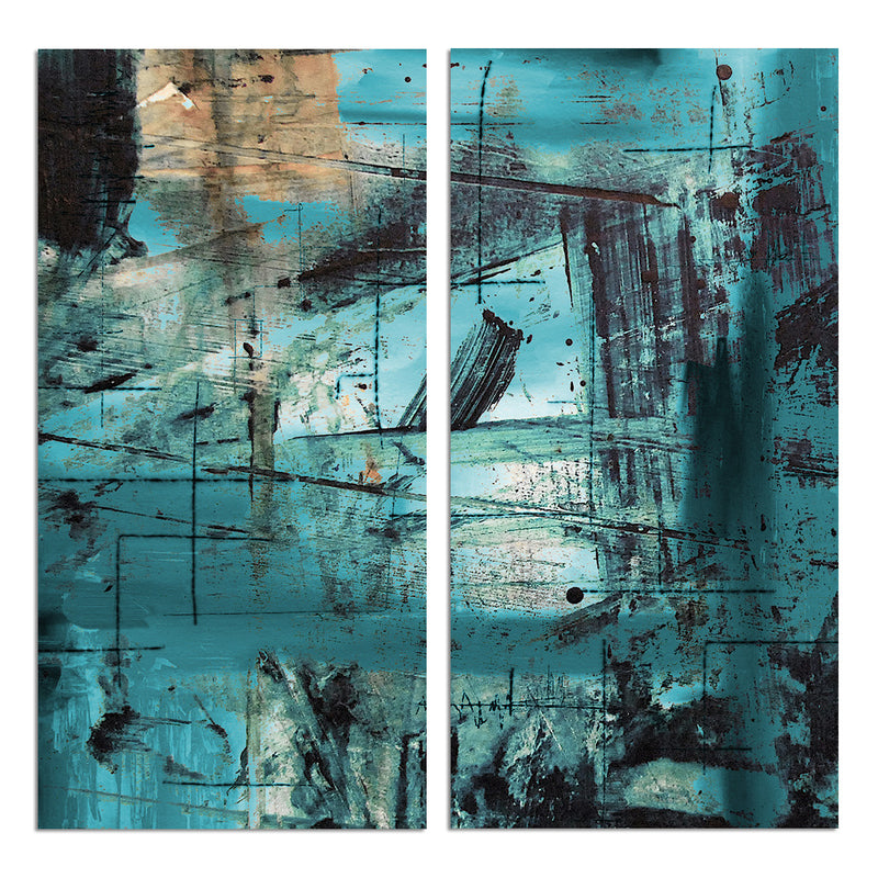 Bueno Exchange LXXI' 2 Piece Wrapped Canvas Wall Art Set - Ready2HangArt