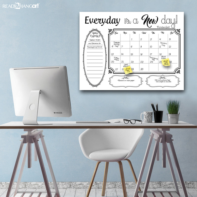 Shabby Chic Dry Erase Monthly Calendar on ArtPlexi