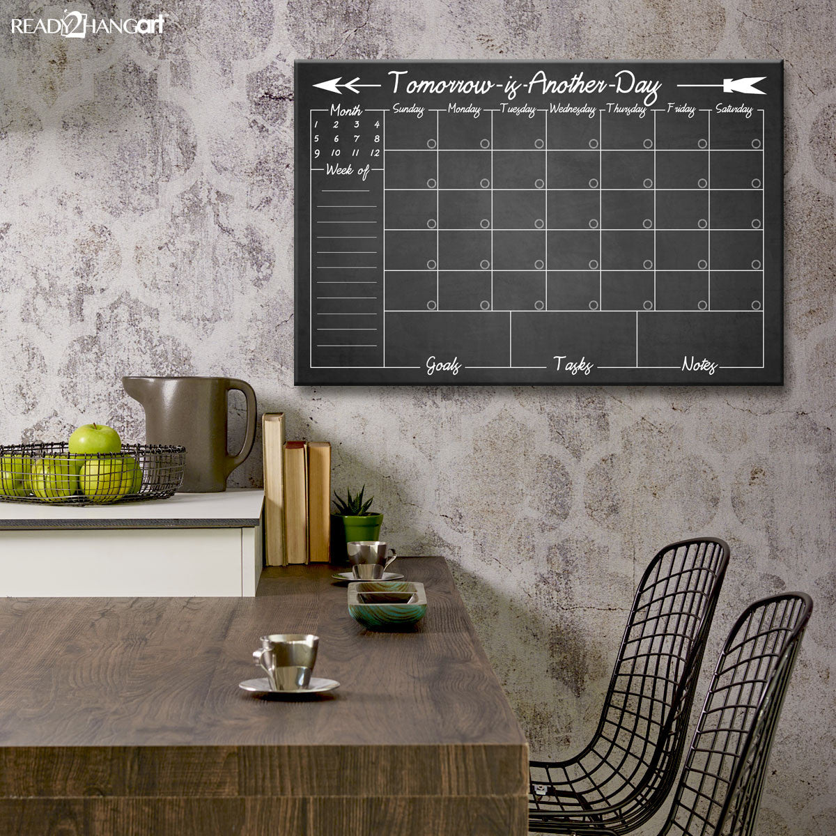 Monthly Framed Chalkboard Calendar