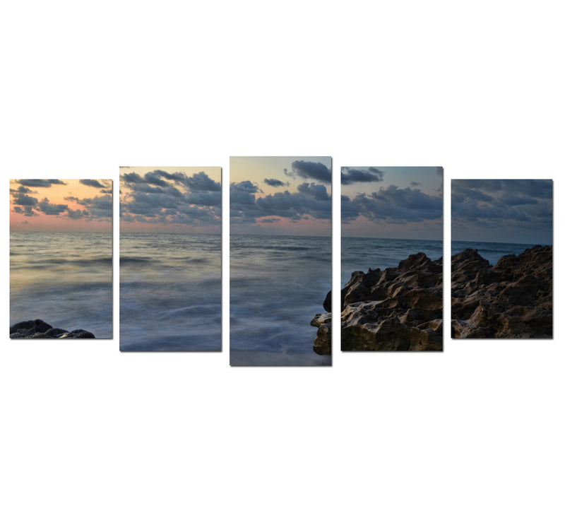 'Rocky Sunset' 5-Piece Wrapped Canvas Wall Art Set