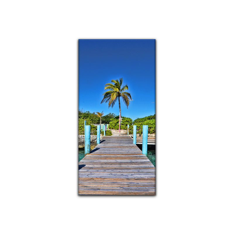 'Rustic Palm Pier' Wrapped Canvas Wall Art