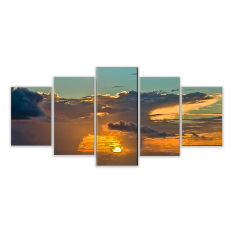 'Ocean Fire' 5-Piece Wrapped Canvas Wall Art Set