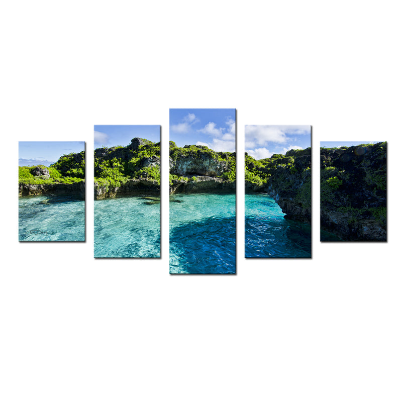 'Seaglass' 5-Piece Wrapped Canvas Wall Art Set - Ready2HangArt