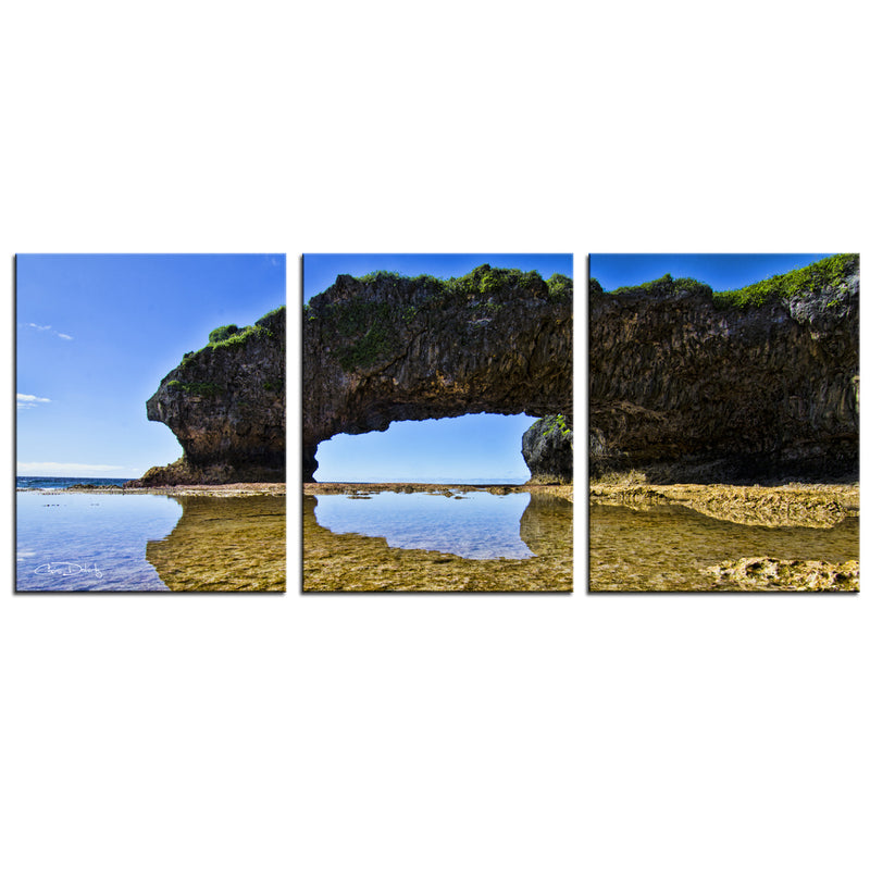 'Aqua Rocks II' 3-Piece Wrapped Canvas Wall Art Set - Ready2HangArt