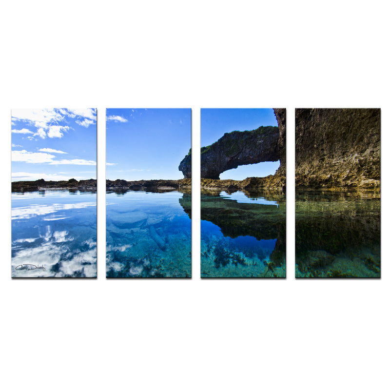 'Aqua Rocks' 4-Piece Wrapped Canvas Wall Art Set - Ready2HangArt