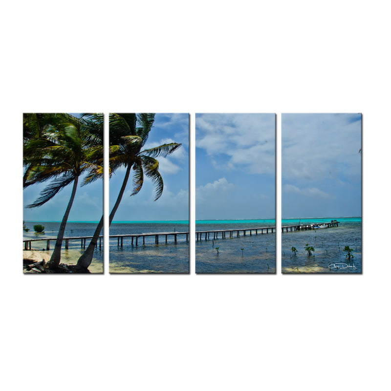 'Maya Coast' 4-Piece Wrapped Canvas Wall Art Set - Ready2HangArt