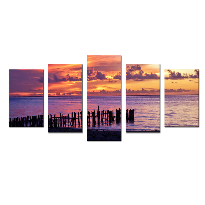 'Mex Sunset II' 5-Piece Wrapped Canvas Wall Art Set - Ready2HangArt