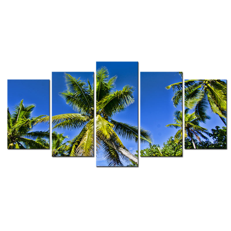 'Niue Palms' 5-Piece Wrapped Canvas Wall Art Set - Ready2HangArt